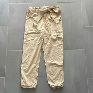 Topshop paperback cropped high waist  pants, beige size 8